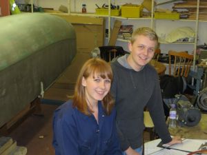 Young Volunteers in the workshop at Derby Airfield (Feb 2014)