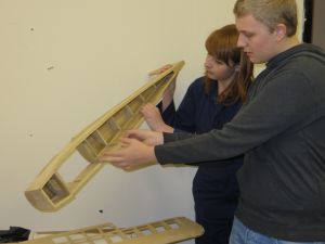 Young Volunteers at Derby Workshop<br />inspecting a model Turbulent - part built. (Feb 2014)